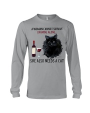 Limited Edition - Woman Also Needs Cat On Wine Long Sleeve Tee thumbnail