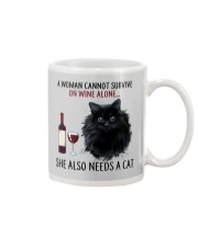 Limited Edition - Woman Also Needs Cat On Wine Mug thumbnail