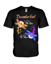 December Girl Live By The Sun Love By The Moon V-Neck T-Shirt tile