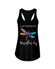 I Just Freaking Love Dragonflies Okay Ladies Flowy Tank tile