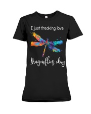 I Just Freaking Love Dragonflies Okay Premium Fit Ladies Tee tile