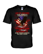 Grumpy Old Veteran Complaining All Day Long V-Neck T-Shirt tile