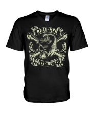 Real Men Drive Truck V-Neck T-Shirt tile