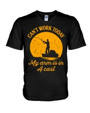 Can't Work Today - My Arm Is In A Cast V-Neck T-Shirt tile