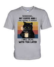 My Coffee And I Are Having A Moment V-Neck T-Shirt tile