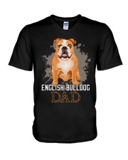 English Bulldog Dad V-Neck T-Shirt tile