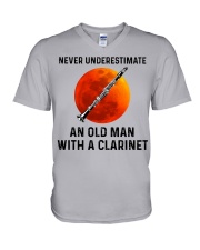 Never Underestimate An Old Man With A Clarinet V-Neck T-Shirt tile
