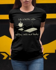 Life Is Better With Coffee - Cats And Books Ladies T-Shirt apparel-ladies-t-shirt-lifestyle-04
