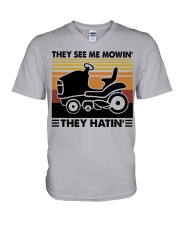 They See Me Mowin' - They Hatin' V-Neck T-Shirt tile