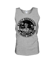 Easily Distracted By Music And Beer Unisex Tank tile