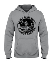 Easily Distracted By Music And Beer Hooded Sweatshirt tile
