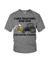 I Like Tractors And Beer - And Maybe 3 People Youth T-Shirt tile