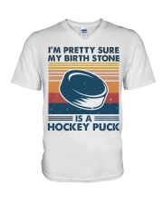 I'm Pretty Sure My Birth Stone Is A Hockey Puck V-Neck T-Shirt tile