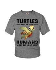 Turtles Make Me Happy - Humans Make Me Head Hurt Youth T-Shirt tile