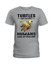 Turtles Make Me Happy - Humans Make Me Head Hurt Ladies T-Shirt tile