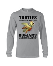 Turtles Make Me Happy - Humans Make Me Head Hurt Long Sleeve Tee tile