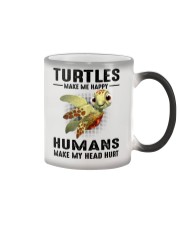 Turtles Make Me Happy - Humans Make Me Head Hurt Color Changing Mug tile