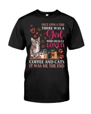There Was A Girl Who Really Loved Coffee And Cats Classic T-Shirt tile