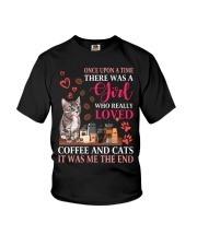 There Was A Girl Who Really Loved Coffee And Cats Youth T-Shirt tile