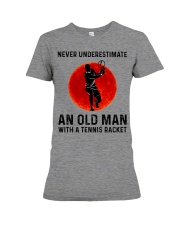 An Old Man With A Tennis Racket Premium Fit Ladies Tee tile