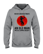An Old Man With A Tennis Racket Hooded Sweatshirt tile