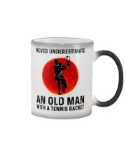 An Old Man With A Tennis Racket Color Changing Mug tile