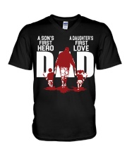Hockey Dad Design V-Neck T-Shirt tile