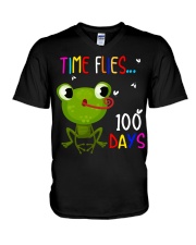 Time Flies 100 Days V-Neck T-Shirt tile