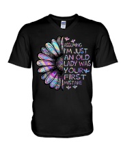 Assuming I'm An Old Lady Was Your First Mistake V-Neck T-Shirt tile