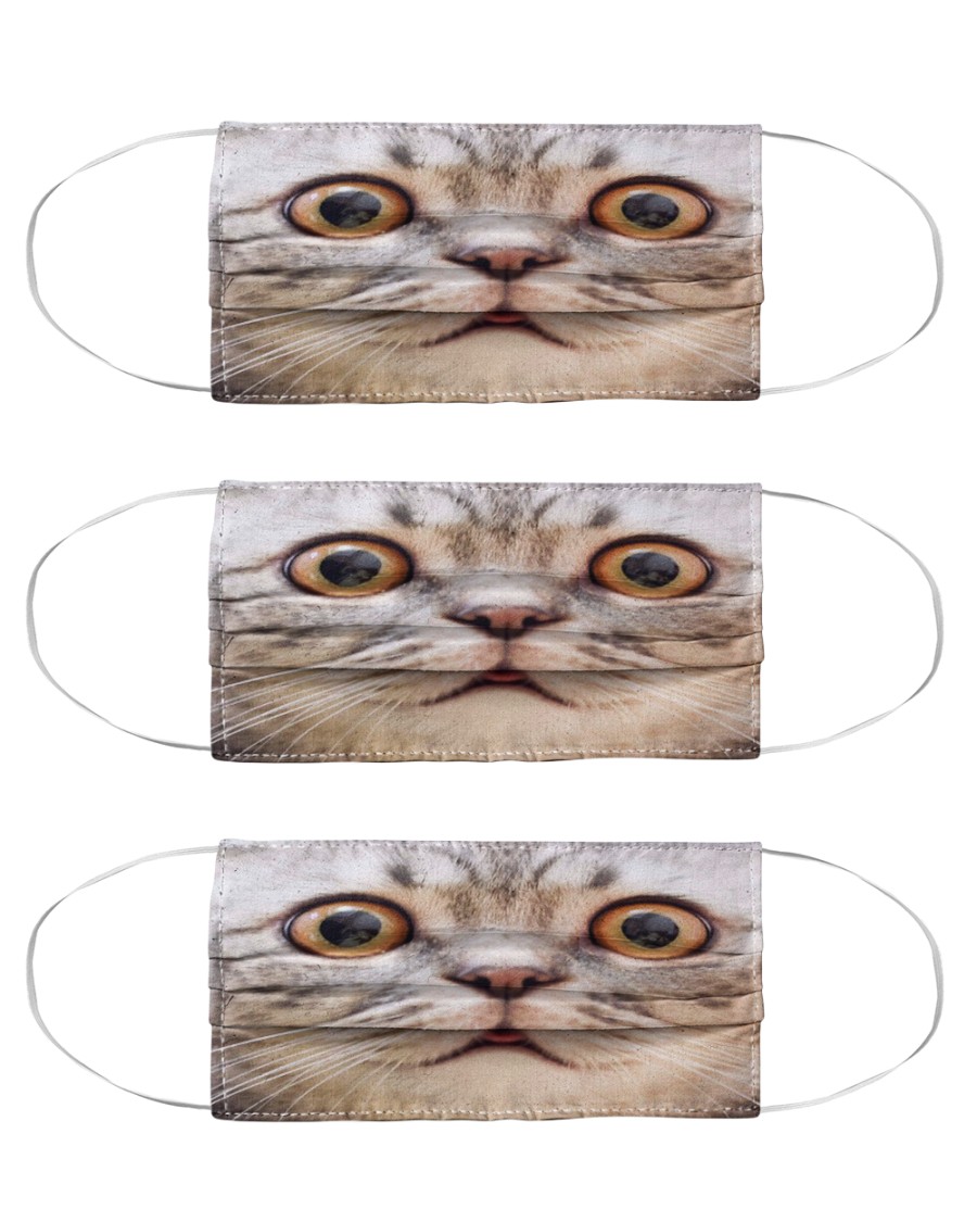 Big Face Cat Cloth Face Mask - 3 Pack