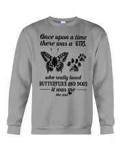 A Girl Who Really Loved Butterflies And Dogs Crewneck Sweatshirt tile
