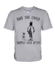 And She Lived Happily Ever After V-Neck T-Shirt tile