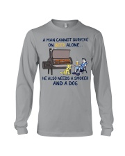 A Man Needs A Smoker And A Dog On Beer Long Sleeve Tee tile