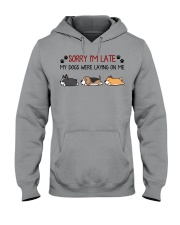 Sorry I'm Late - My Dogs Were Laying On Me Hooded Sweatshirt tile