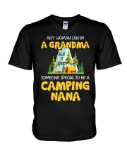 Camping Nana V-Neck T-Shirt tile