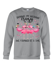 Driving My Husband Crazy One Flamingo At A Time Crewneck Sweatshirt tile