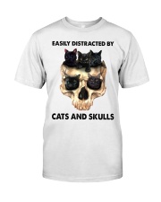 Easily Distracted By Cats And Skulls Classic T-Shirt front