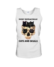 Easily Distracted By Cats And Skulls Unisex Tank tile