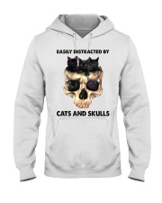 Easily Distracted By Cats And Skulls Hooded Sweatshirt tile