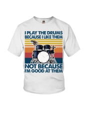 I Play The Drums Because I Like Them Youth T-Shirt tile