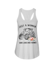 Just A Woman Who Loves Her Farmer Ladies Flowy Tank tile