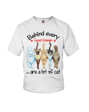 Behind Every Good Woman Are A Lot Of Cat Youth T-Shirt tile
