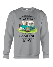 A Woman Who Loves Camping And Was Born In May Crewneck Sweatshirt tile