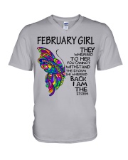 February Girl V-Neck T-Shirt tile