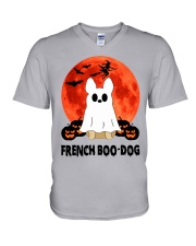 French Boo-Dog V-Neck T-Shirt tile