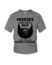 Horses Are Cool - But Have You Ever Ridden A Beard Youth T-Shirt tile