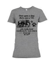 A Girl Who Really Loved Elephants And Dogs Premium Fit Ladies Tee tile