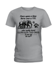 A Girl Who Really Loved Elephants And Dogs Ladies T-Shirt front