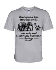 A Girl Who Really Loved Elephants And Dogs V-Neck T-Shirt tile
