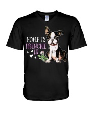 Home Is Frenchie Is V-Neck T-Shirt tile